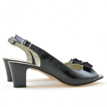 Damen Sandalen 1251m lackschwarz satiniert
