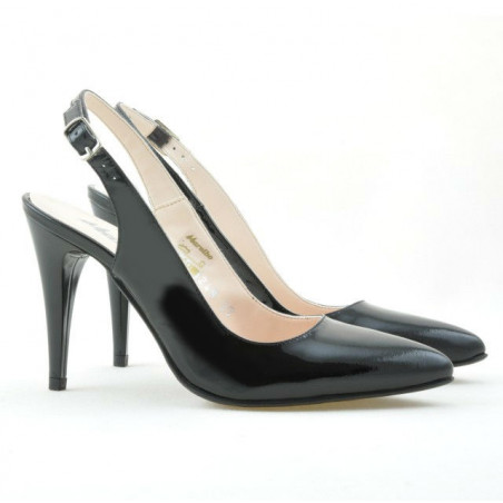 Damensandalen 1249 Lack Schwarz