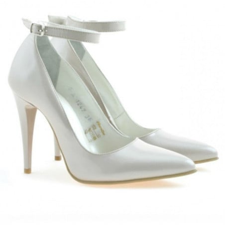Elegante Damenschuhe 1247 Lack beige perlmutt
