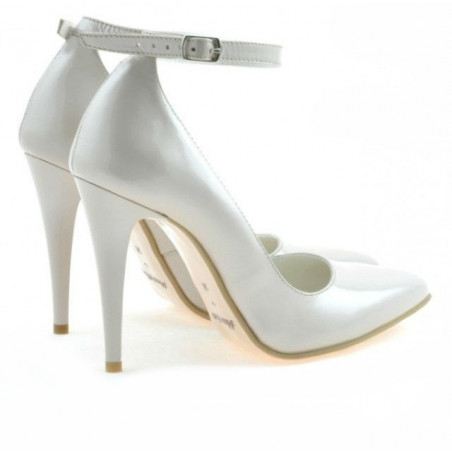 Elegante Damenschuhe 1247 Lack beige perlmutt