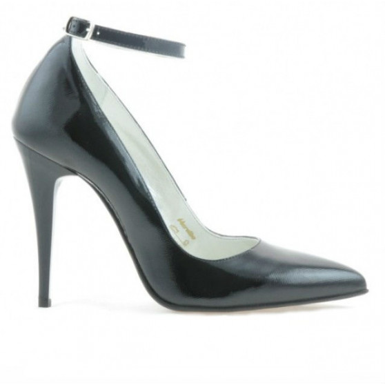 Damen Elegante Schuhe 1247 Schwarz Lack Satin Damen Elegante Schuhe 1247 Schwarz Lack Satin