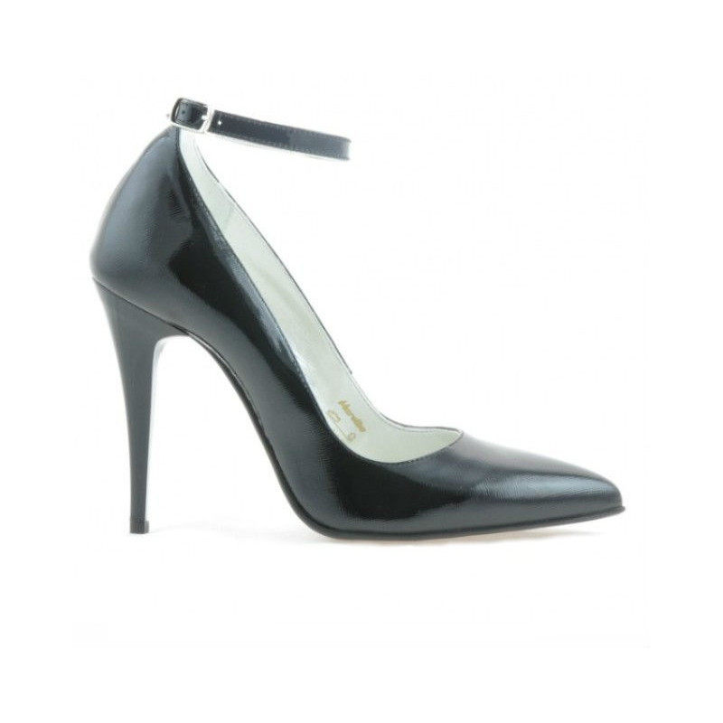 Damen Elegante Schuhe 1247 Schwarz Lack Satin