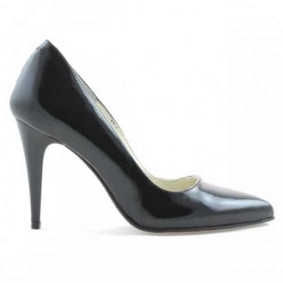 Elegante Damenschuhe 1246 Satin-schwarz Lack