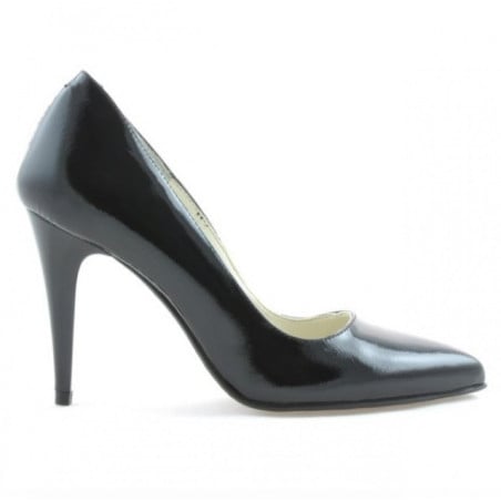 Elegante Damenschuhe 1246 Satin-schwarz Lack