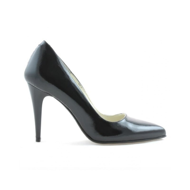 Elegante Damenschuhe 1246 Satin-schwarz Lack