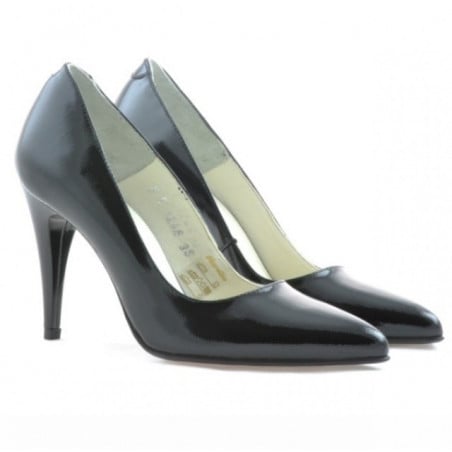 Elegante Damenschuhe 1246 Satin-schwarz Lack