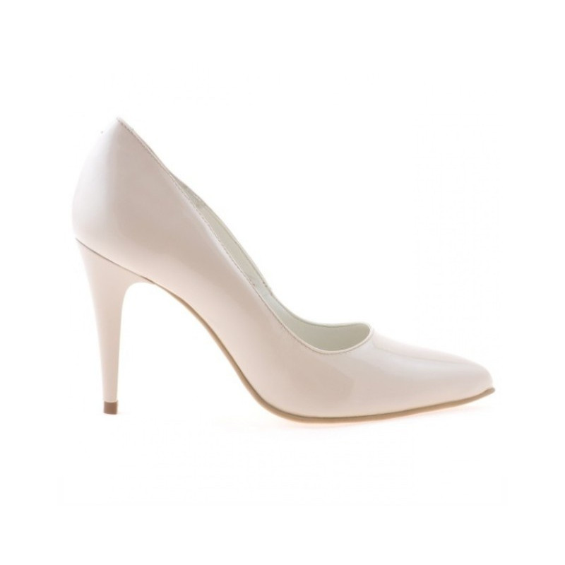 Damen elegante Schuhe 1246 Lack Elfenbein