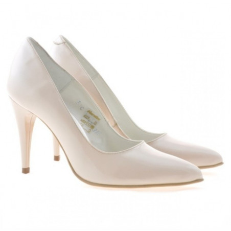 Damen elegante Schuhe 1246 Lack Elfenbein