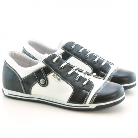 Damensportschuhe 143-1 schwarz+weiß