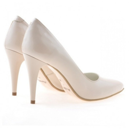 Damen elegante Schuhe 1246 Lack Elfenbein