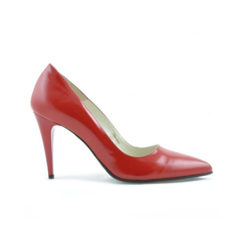 Elegante Damenschuhe 1246 in glänzendem satinrot