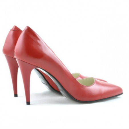 Elegante Damenschuhe 1246 in glänzendem satinrot