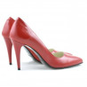 Elegante Damenschuhe 1246 in glänzendem satinrot