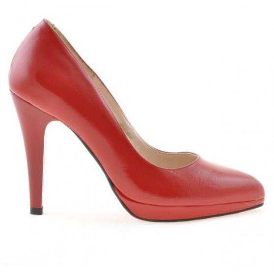 Elegante Damenschuhe 1233 satiniertes rotes Lackleder Elegante Damenschuhe 1233 satiniertes rotes Lackleder