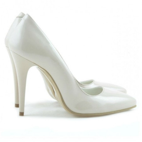 Elegante Damenschuhe 1241 Lack Elfenbein