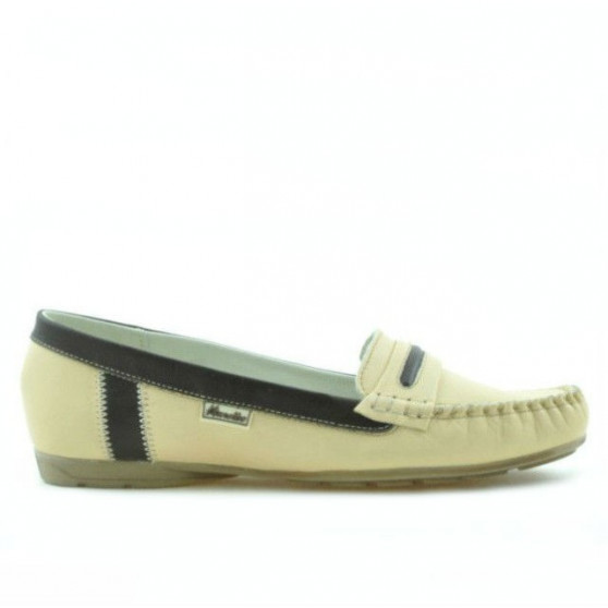 Damen Mokassins 619 beige+braun Damen Mokassins 619 beige+braun