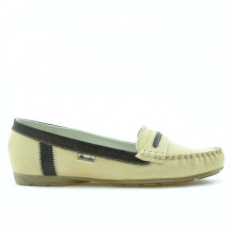 Damen Mokassins 619 beige+braun