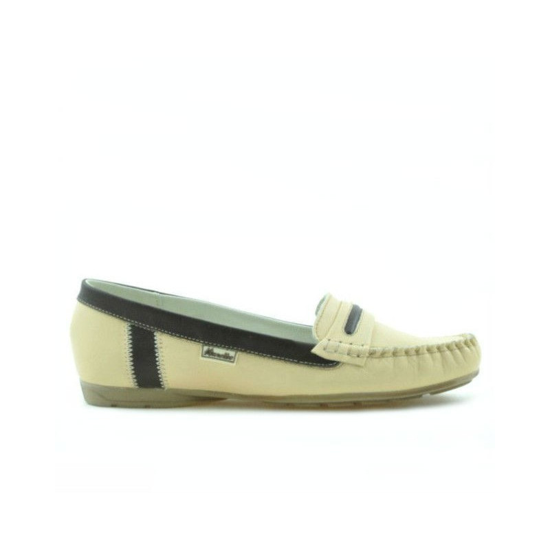 Damen Mokassins 619 beige+braun