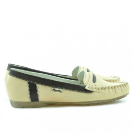 Damen Mokassins 619 beige+braun