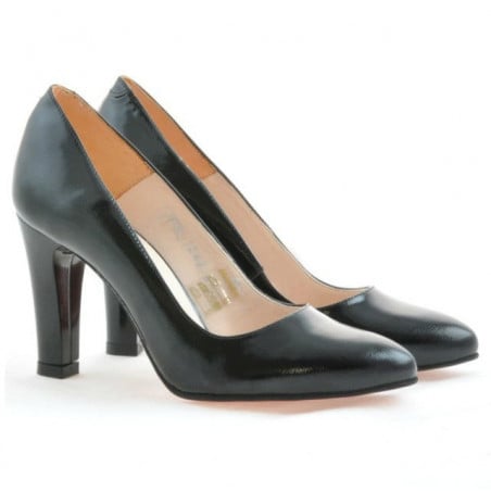 Elegante Damenschuhe 1243 schwarzer Satinlack