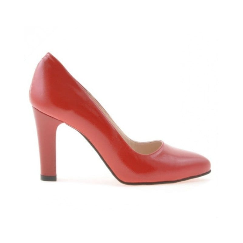 Elegante Damenschuhe 1243 satinrot lackiert