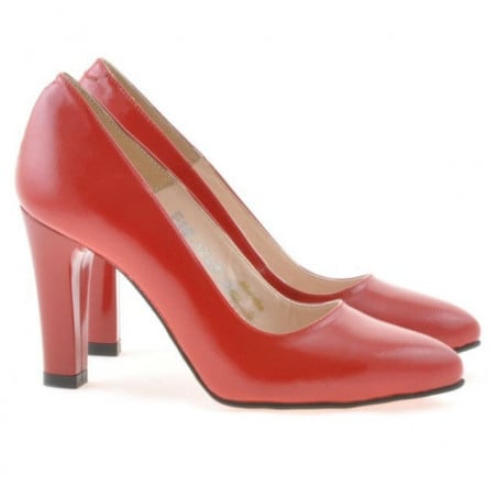 Elegante Damenschuhe 1243 satinrot lackiert