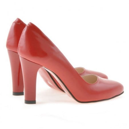 Elegante Damenschuhe 1243 satinrot lackiert