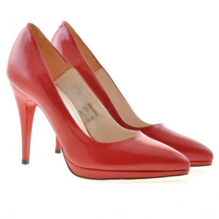 Elegante Damenschuhe 1244 lackrot satiniert