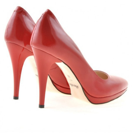 Elegante Damenschuhe 1244 lackrot satiniert