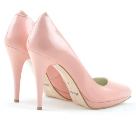 Damen elegante Schuhe 1244 Lack Rosa