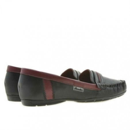 Damenmokassins 619 schwarz+bordeaux