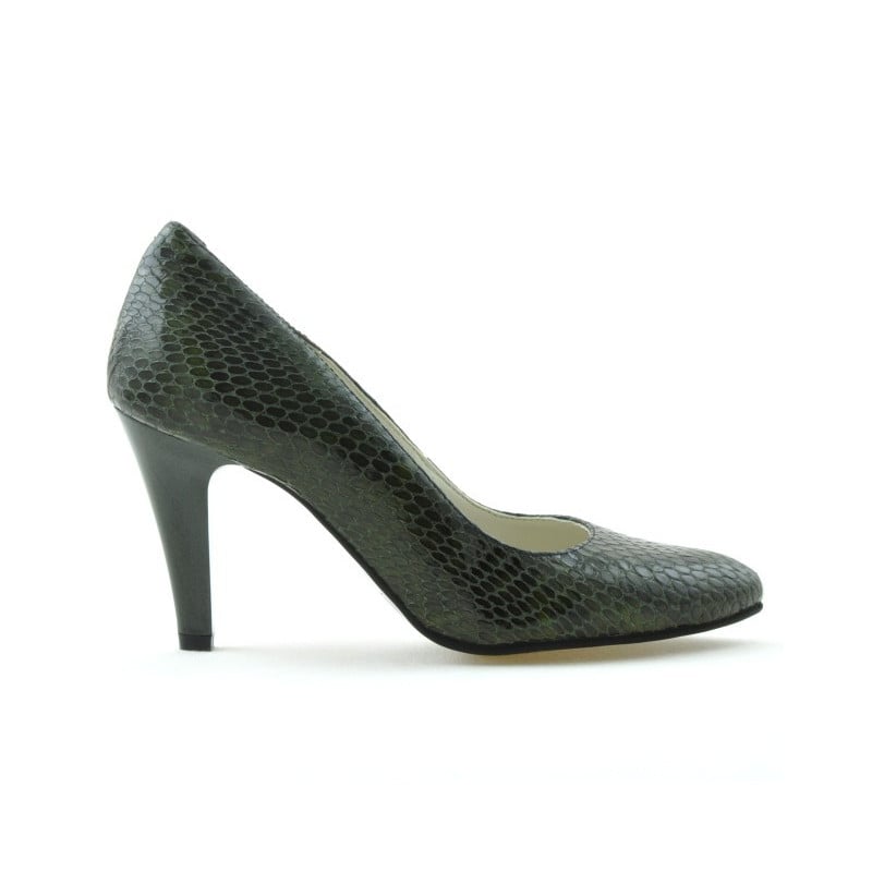 Elegante Damenschuhe 1234 Krokodilgrün