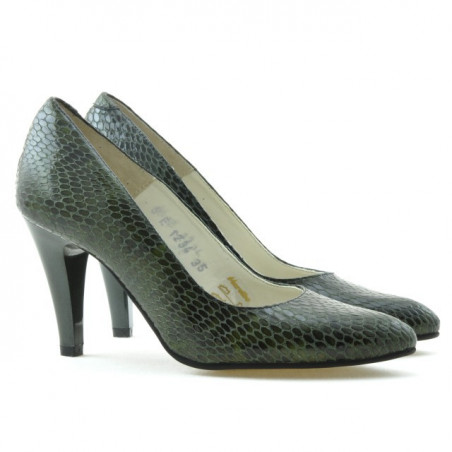 Elegante Damenschuhe 1234 Krokodilgrün