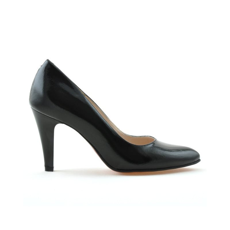 Elegante Damenschuhe 1234 in schwarzem satinlack