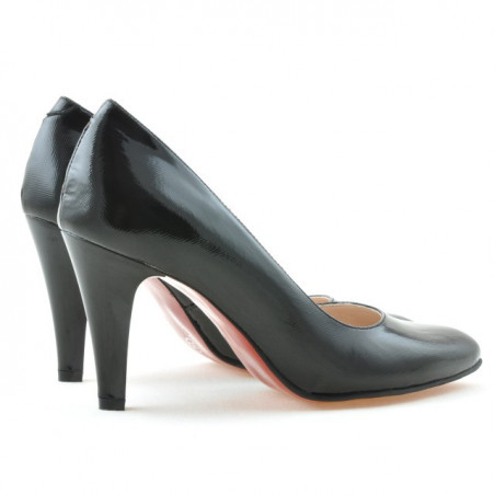 Elegante Damenschuhe 1234 in schwarzem satinlack