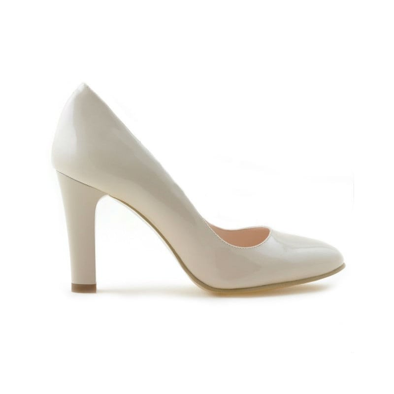 Elegante Damenschuhe 1243 Lack Elfenbein