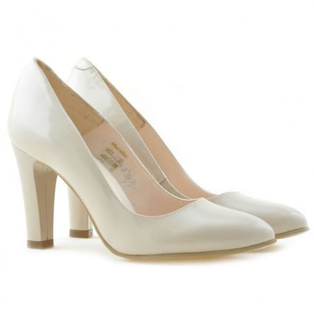 Elegante Damenschuhe 1243 Lack Elfenbein
