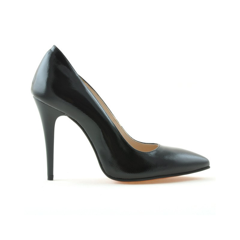 Damen elegante Schuhe 1241 schwarzer lack satin