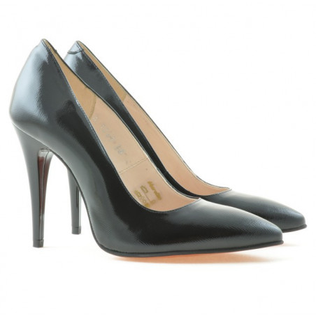 Damen elegante Schuhe 1241 schwarzer lack satin