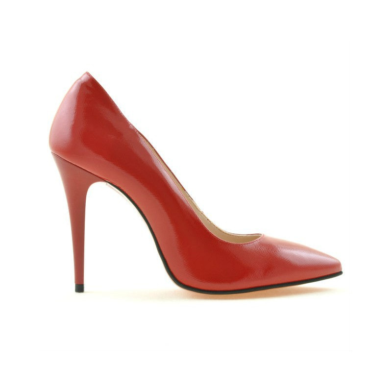 Damen elegante Schuhe 1241 lackrot satiniert