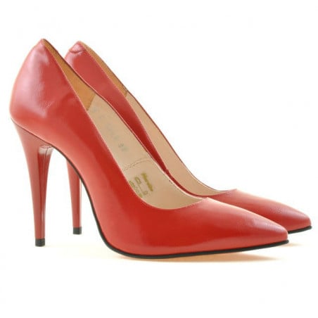 Damen elegante Schuhe 1241 lackrot satiniert