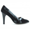 Damen elegante Schuhe 1208 Antilope Schwarz Kombiniert