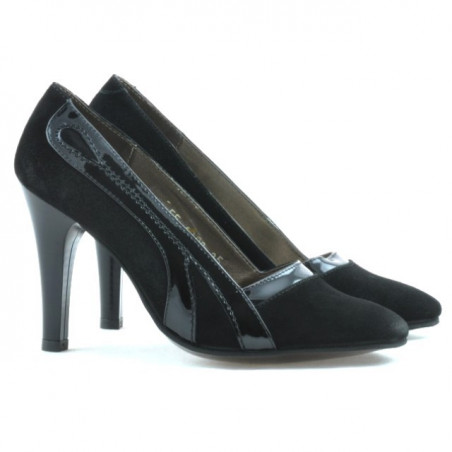 Damen elegante Schuhe 1208 Antilope Schwarz Kombiniert