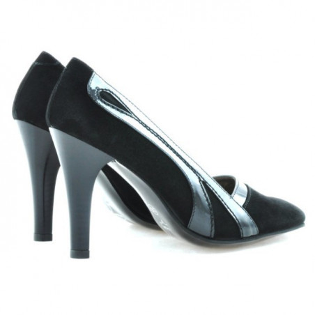 Damen elegante Schuhe 1208 Antilope Schwarz Kombiniert