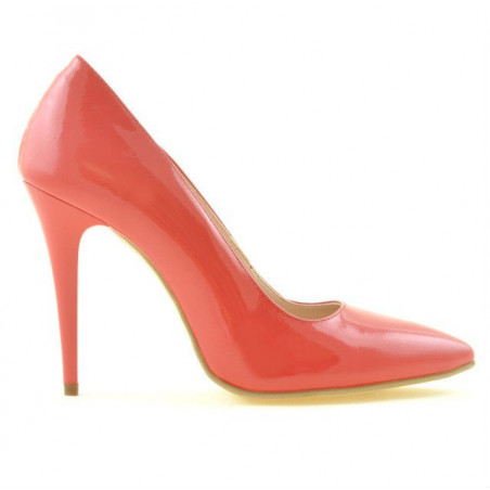 Elegante Damenschuhe 1241 Lack Rot Koralle