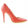 Elegante Damenschuhe 1241 Lack Rot Koralle