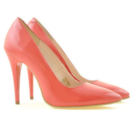 Elegante Damenschuhe 1241 Lack Rot Koralle
