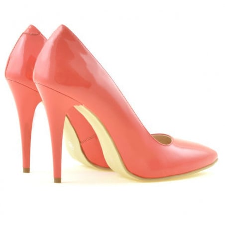 Elegante Damenschuhe 1241 Lack Rot Koralle