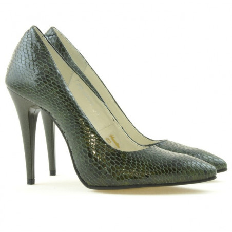 Elegante Damenschuhe 1241 Krokodil Grün
