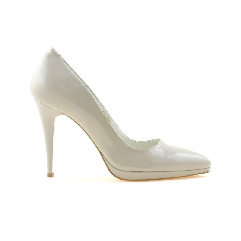 Damen Elegantschuhe 1244 Lack Beige Perlmuttfarbe